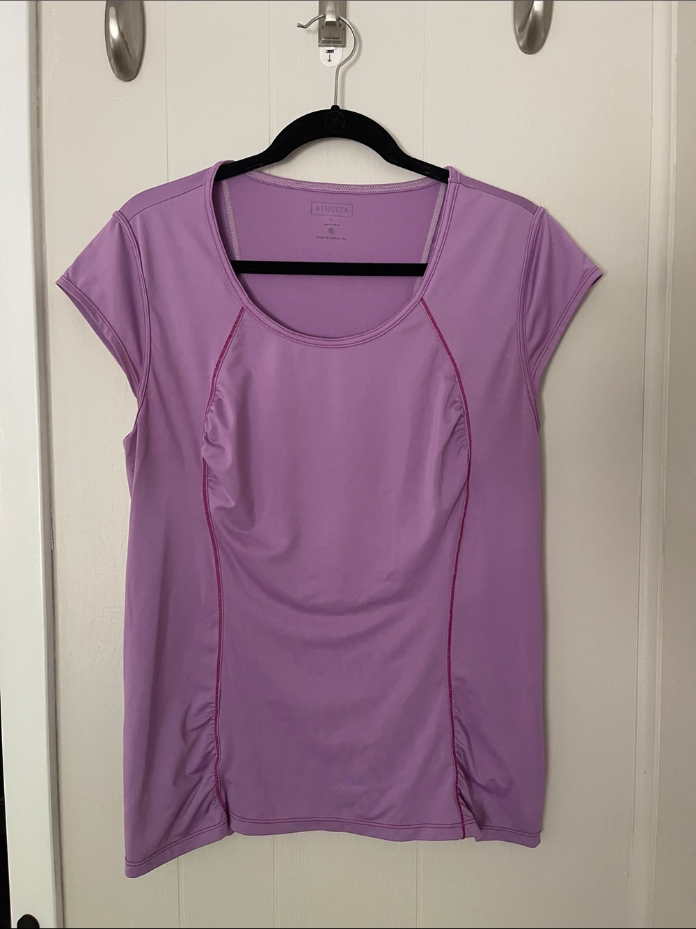 Athleta Lavender Short-Sleeve Scoop Active Tee